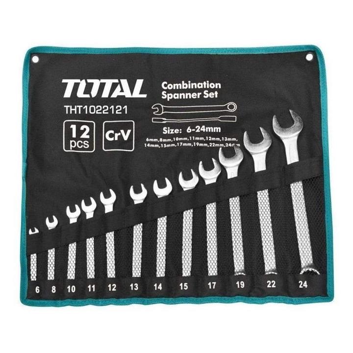 مجموعه ۱۲ عددی آچار یکسر تخت و یکسر رینگ توتال مدل THT-2121